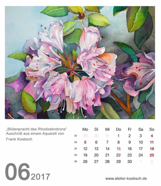 Kalender 2017 mit einer Auswahl unserer Aquarelle