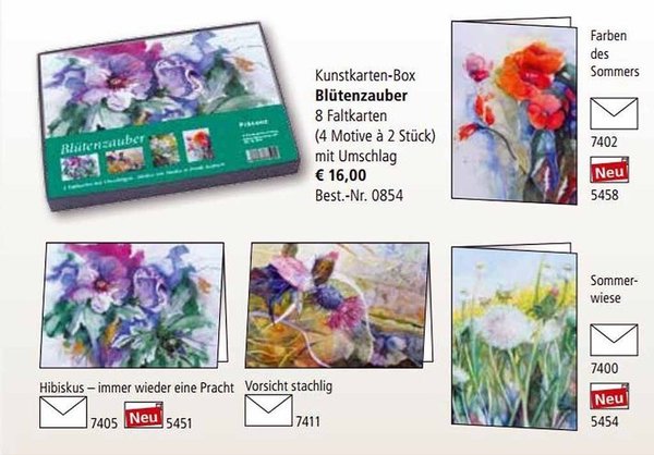 Kunstkarte mit Umschlag – Blumenaquarell „Hibiskus - immer wieder eine Pracht“ von Hanka Koebsch