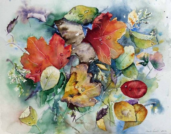 Auf ein Neues © ein Herbst Aquarell von Hanka Koebsch