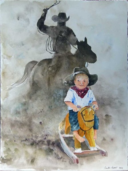 Kleiner Cowboy (c) Aquarell von Hanka Koebsch
