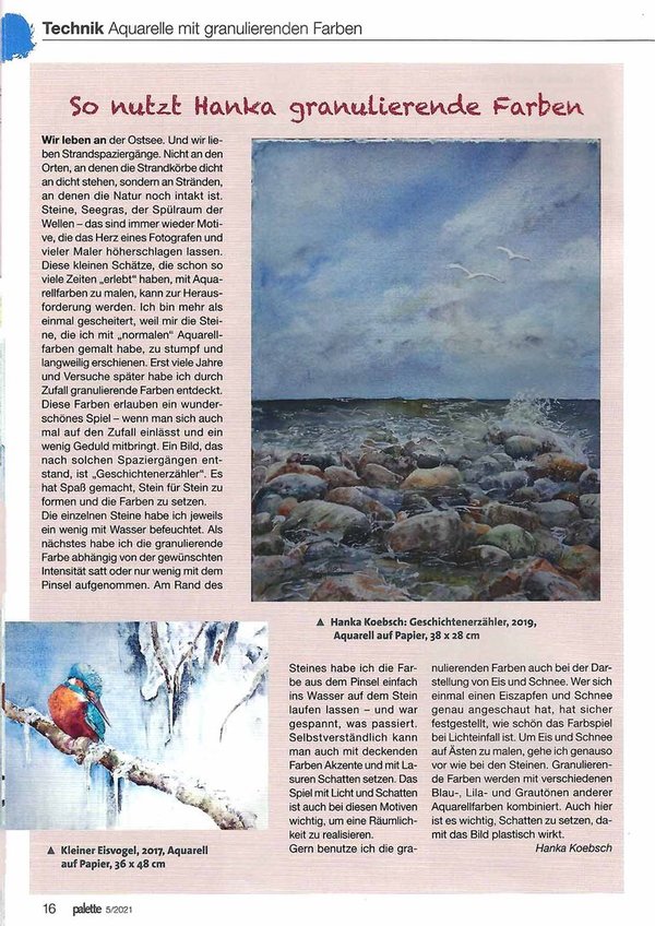 Geschichtenerzähler (c) Aquarell mit Ostseesteinen von Hanka Koebsch