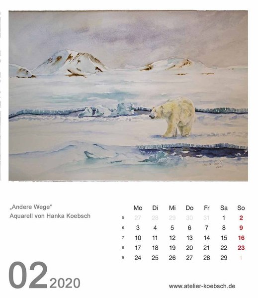 Kalender 2020 mit Aquarellen von Hanka & Frank Koebsch