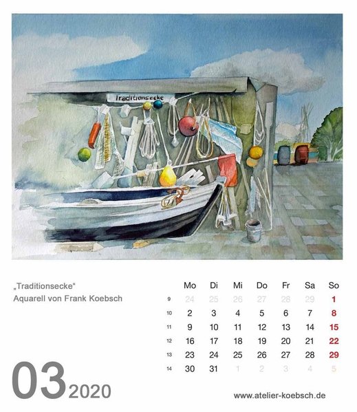 Kalender 2020 mit Aquarellen von Hanka & Frank Koebsch