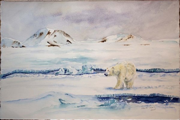 Andere Wege © Eisbären Aquarell von Hanka Koebsch