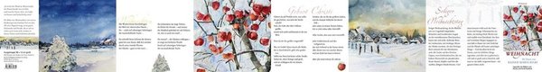 Leporello "Weiße Weihnacht" mit Texten von Rainer Maria Rilke u Aquarellen von Hanka & Frank Koebsch