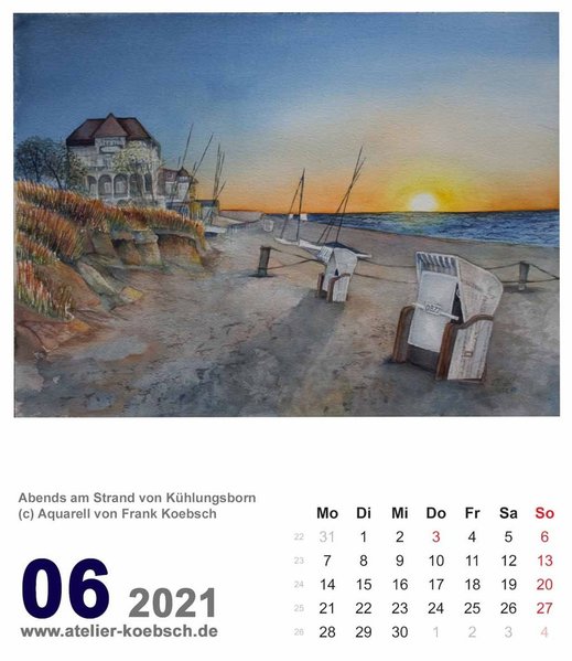 Kalender 2021 mit Aquarellen von Hanka & Frank Koebsch