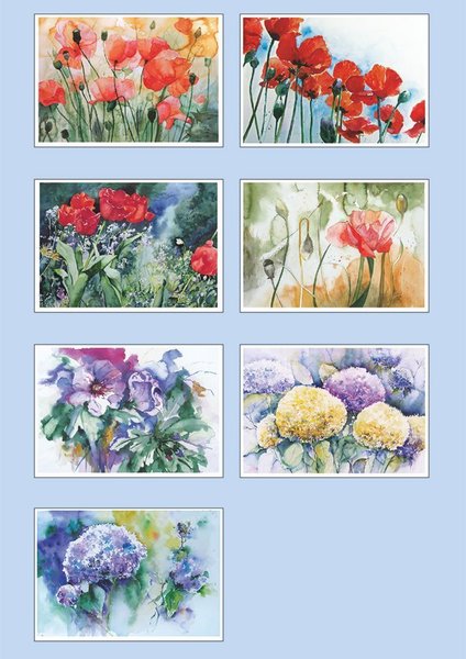 Postkarten-Box "Blütenreich" mit Blumen Aquarellen von Hanka & Frank Koebsch