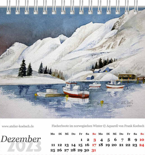 Kalender 2023 mit Aquarellen von Hanka & Frank Koebsch