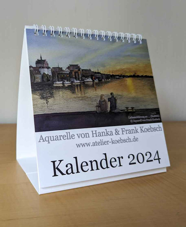 Kalender 2024 mit Aquarellen von Hanka & Frank Koebsch